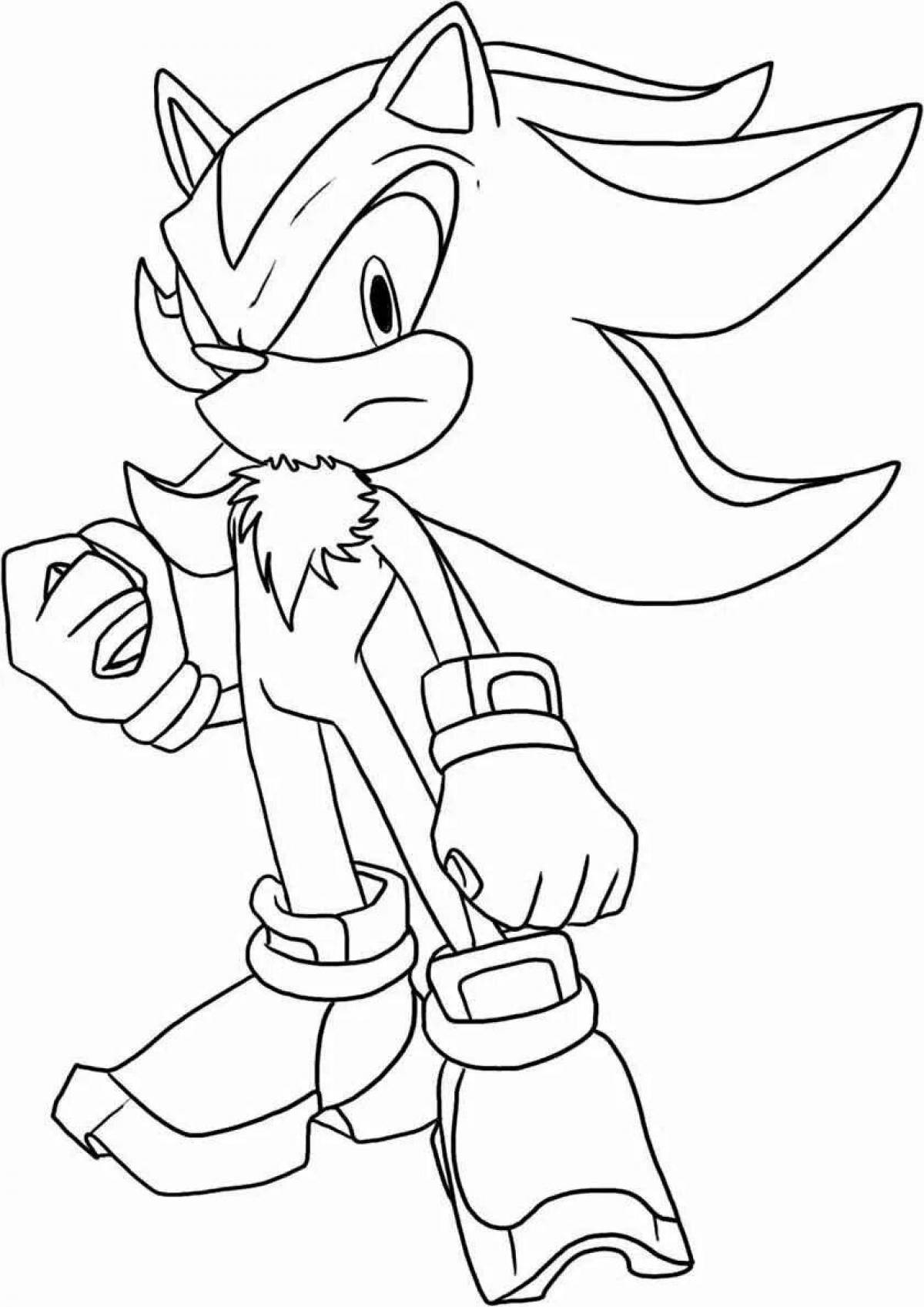 Great sonic shadow coloring page