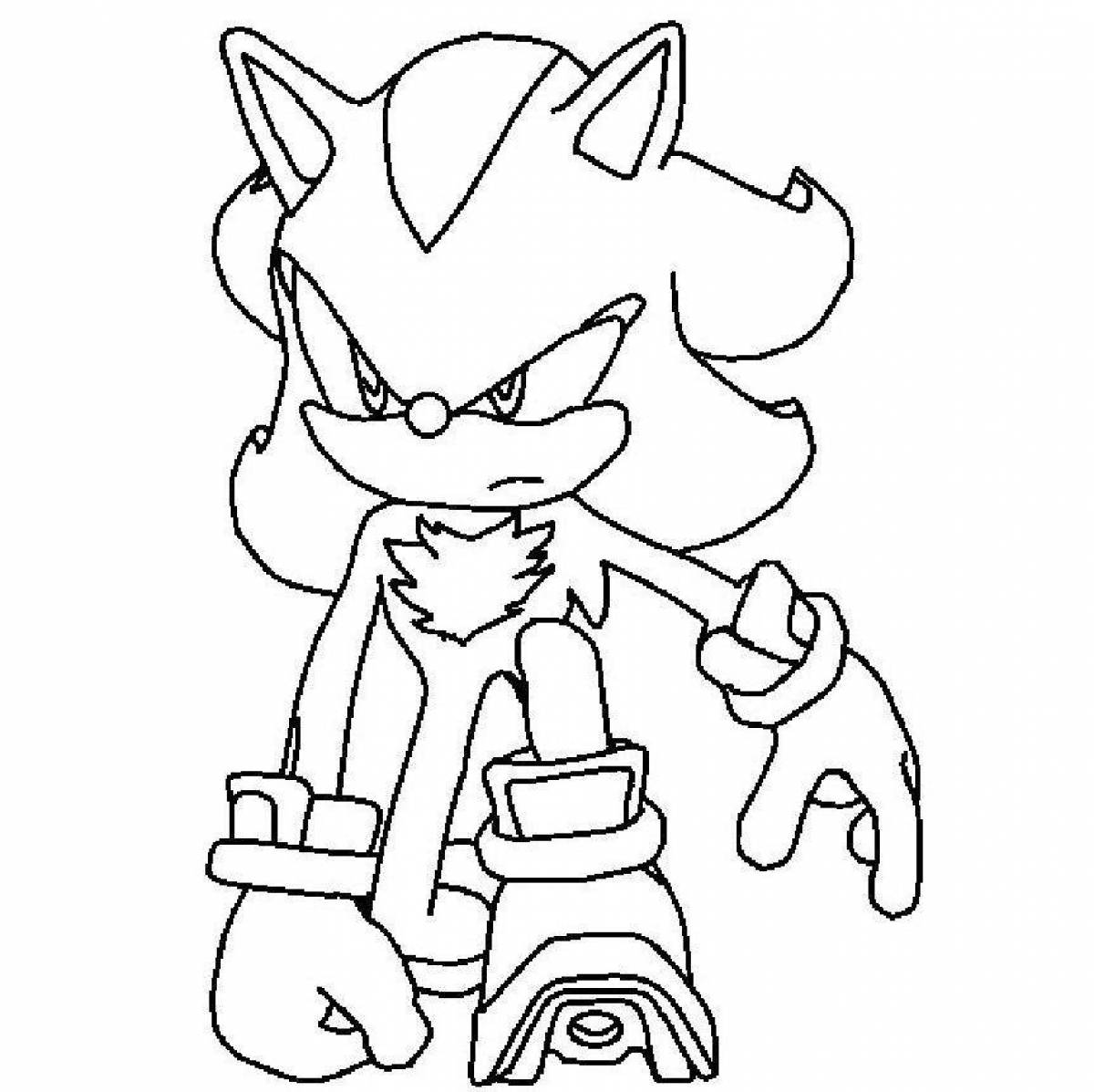 Radiant sonic shadow coloring page