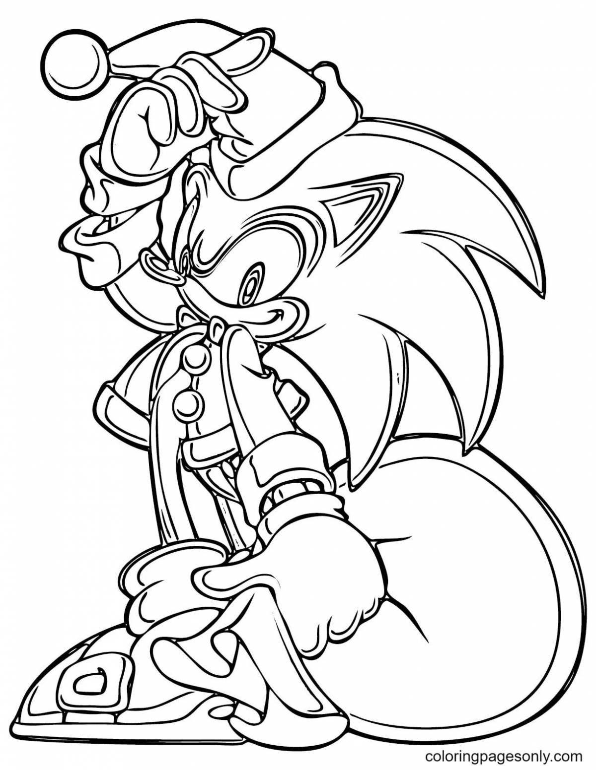 Dazzling sonic shadow coloring page