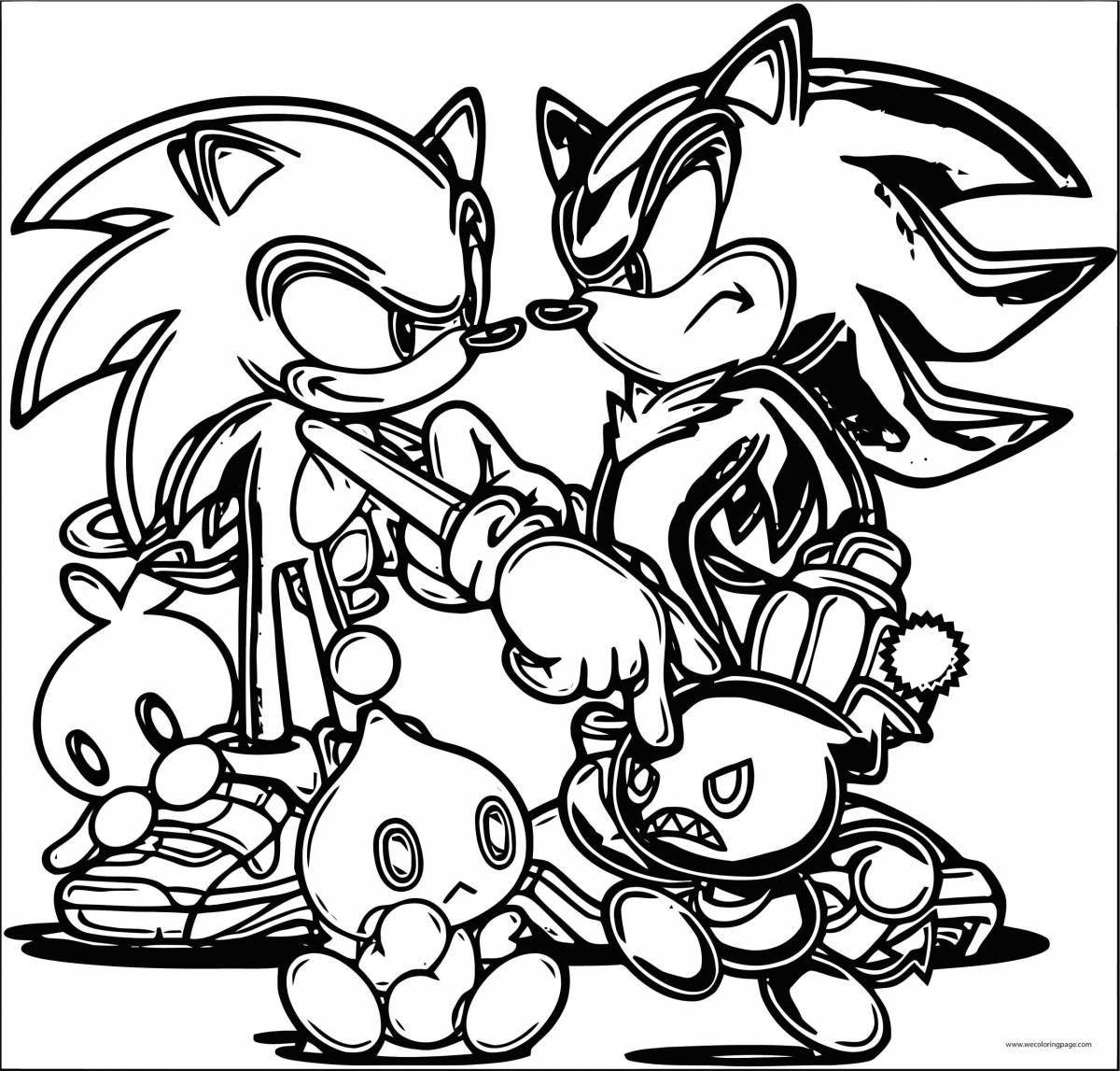 Animated sonic shadow coloring page
