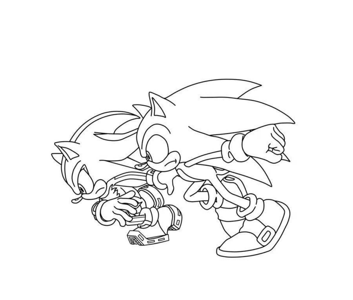 Dynamic sonic shadow coloring page