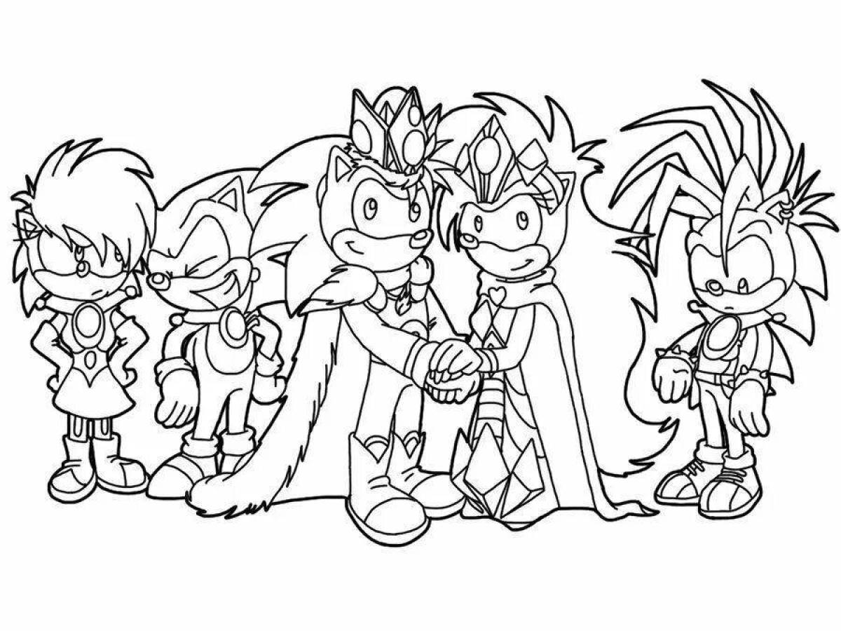 Attractive sonic shadow coloring page