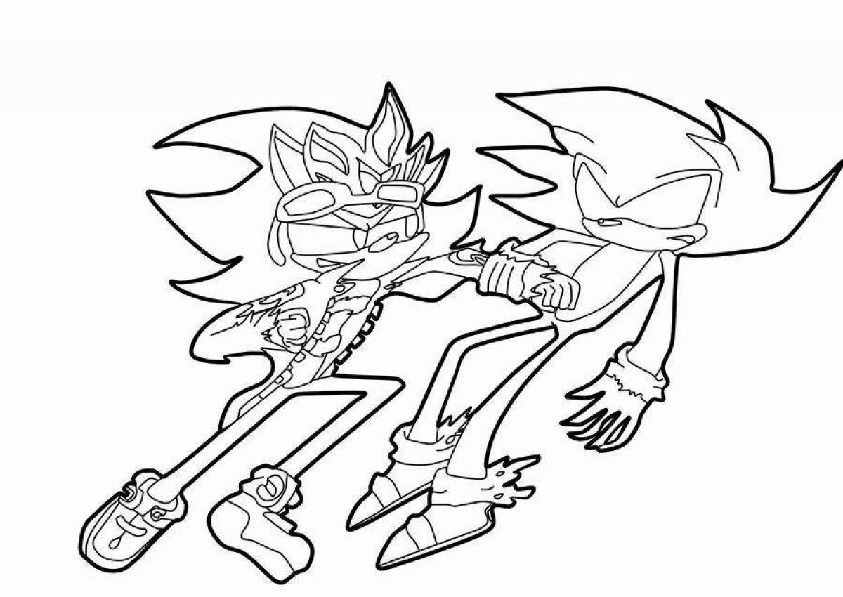 Comic sonic shadow coloring page