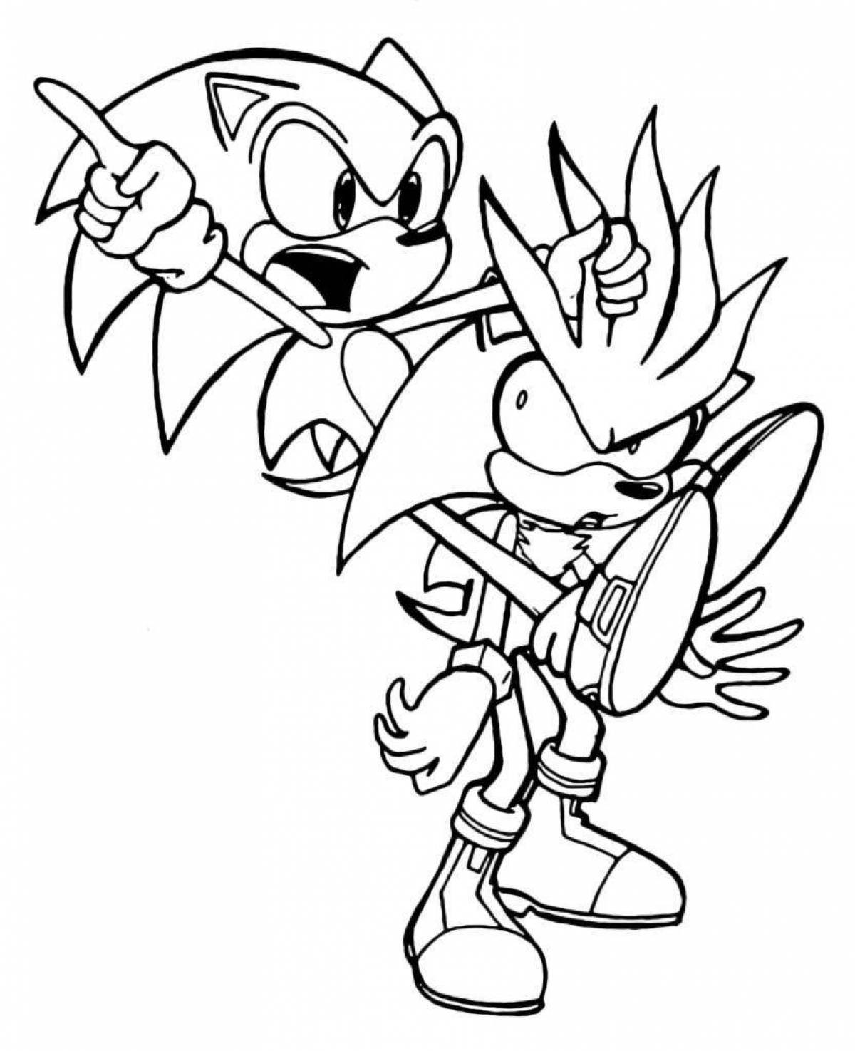 Humorous sonic shadow coloring book