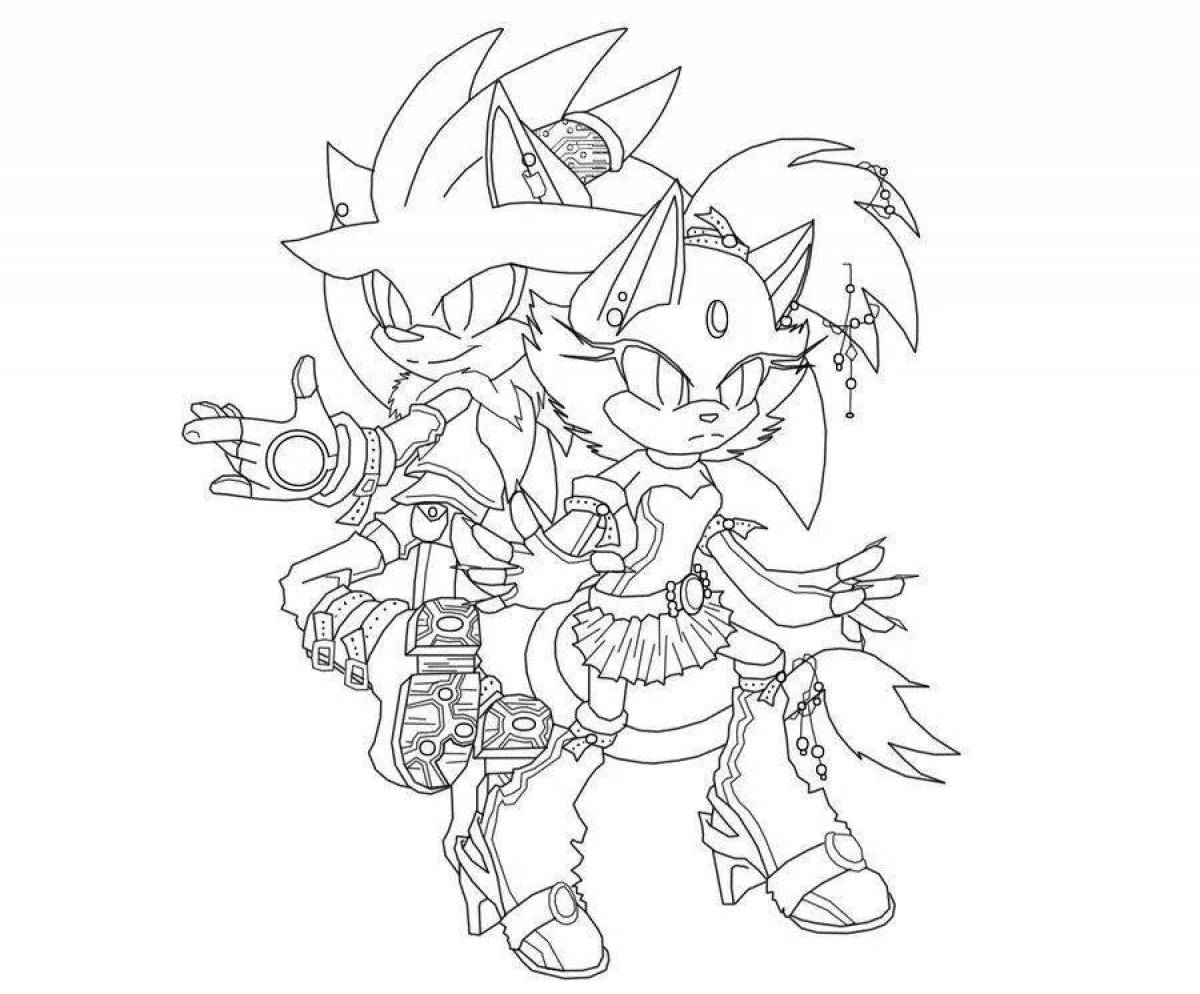 Witty sonic shadow coloring page