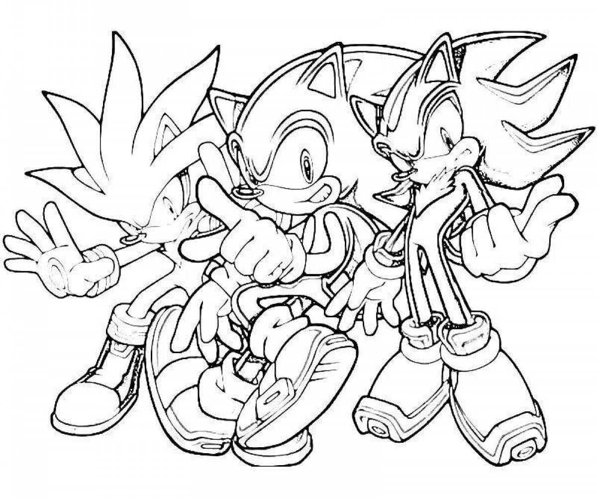 Zany sonic shadow coloring page