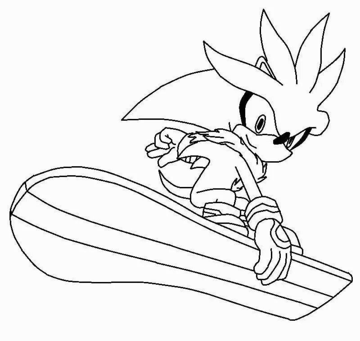 Fantastic sonic shadow coloring page