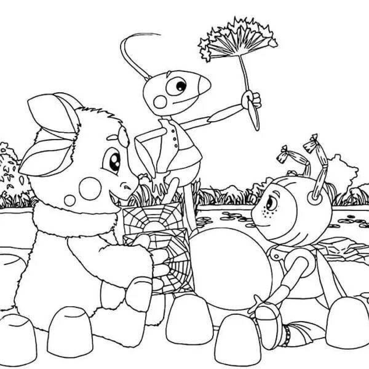 Relaxing coloring book learning with Luntik