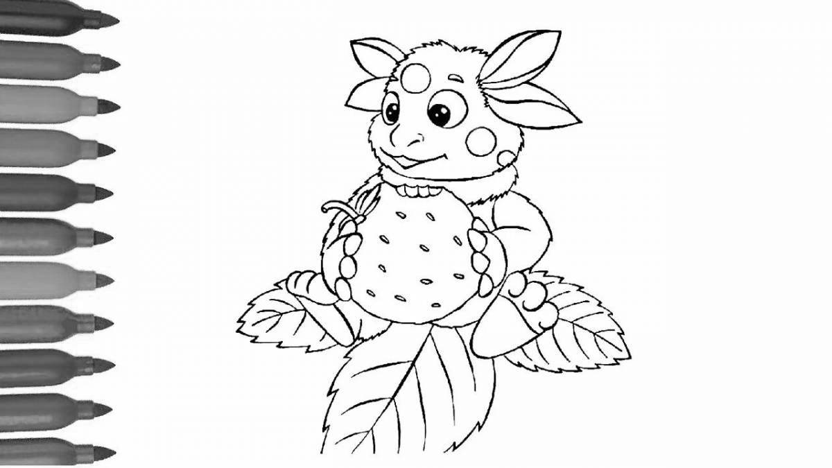 Stimulating Luntik learning coloring pages