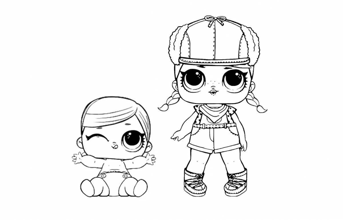 Colorful doll lol little sisters coloring page