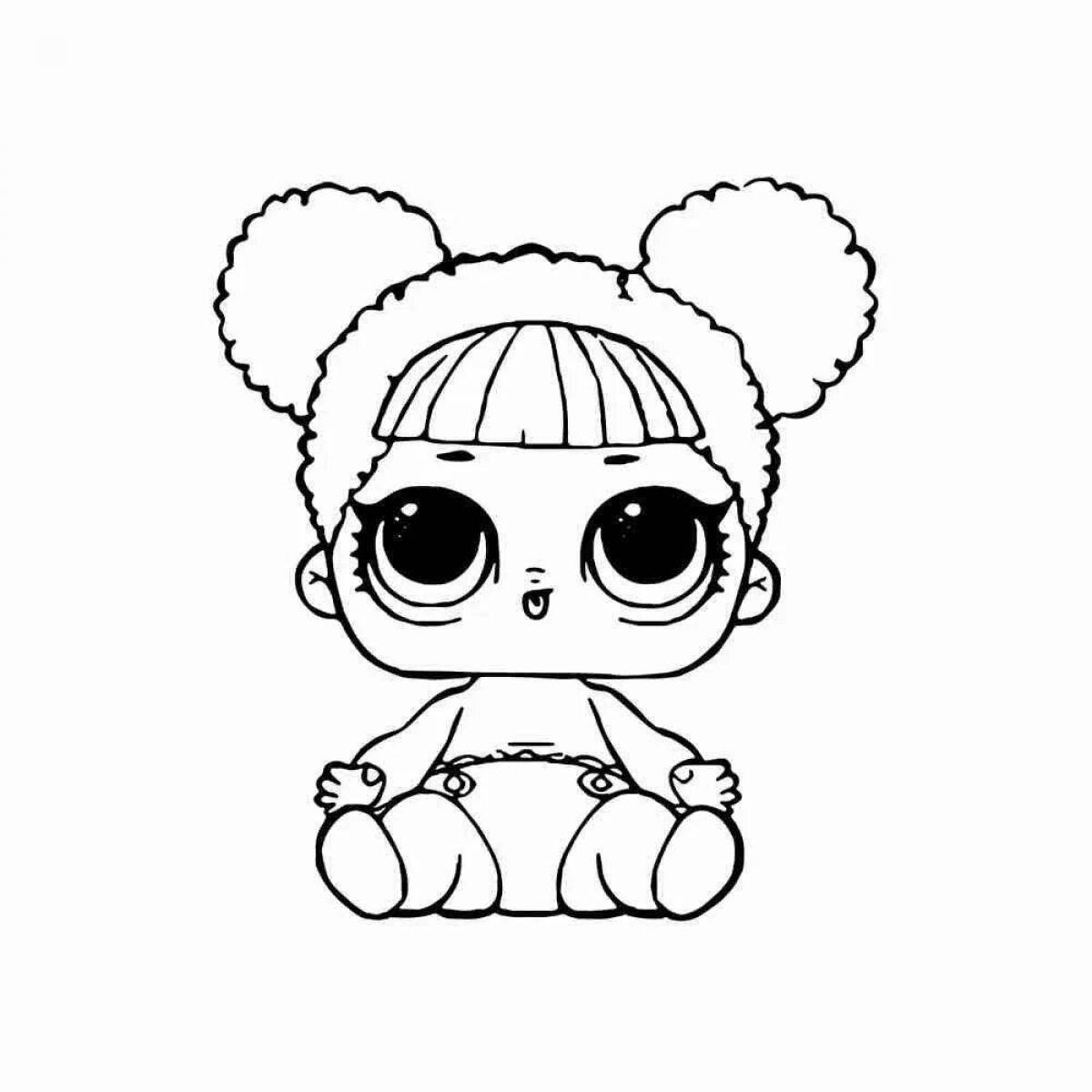 Cute doll lol little sisters coloring page