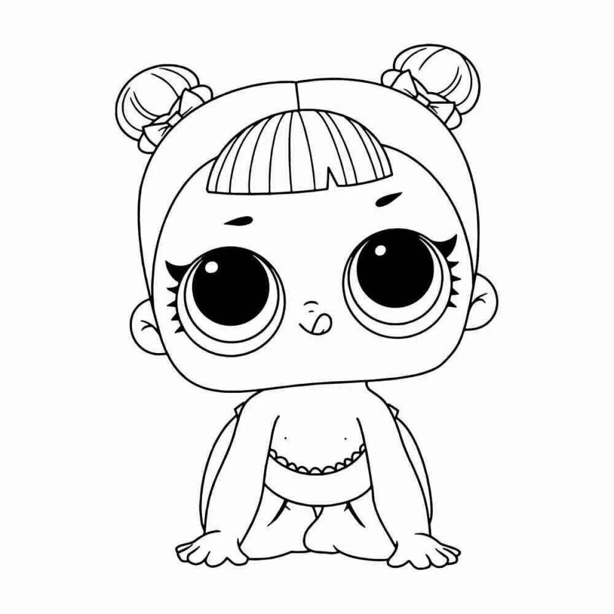 Exquisite doll lol little sisters coloring page