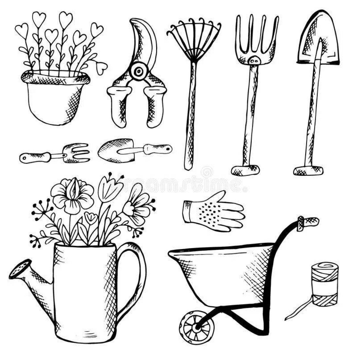 Colorful houseplant care coloring page