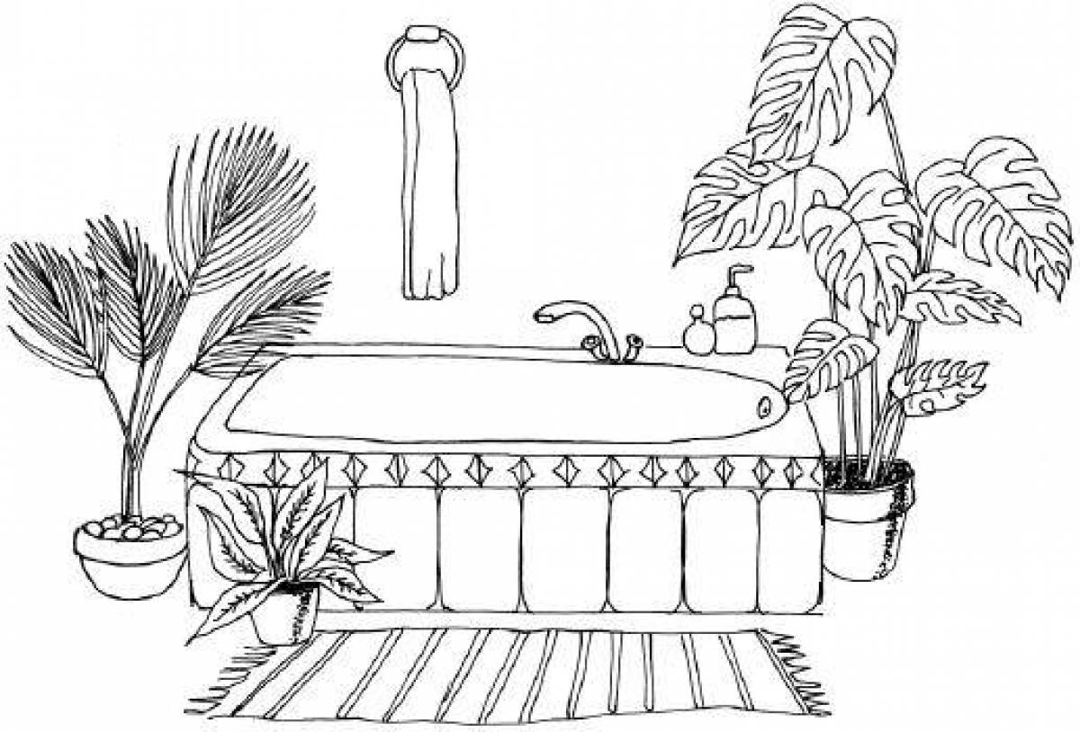 Adorable houseplant care coloring page