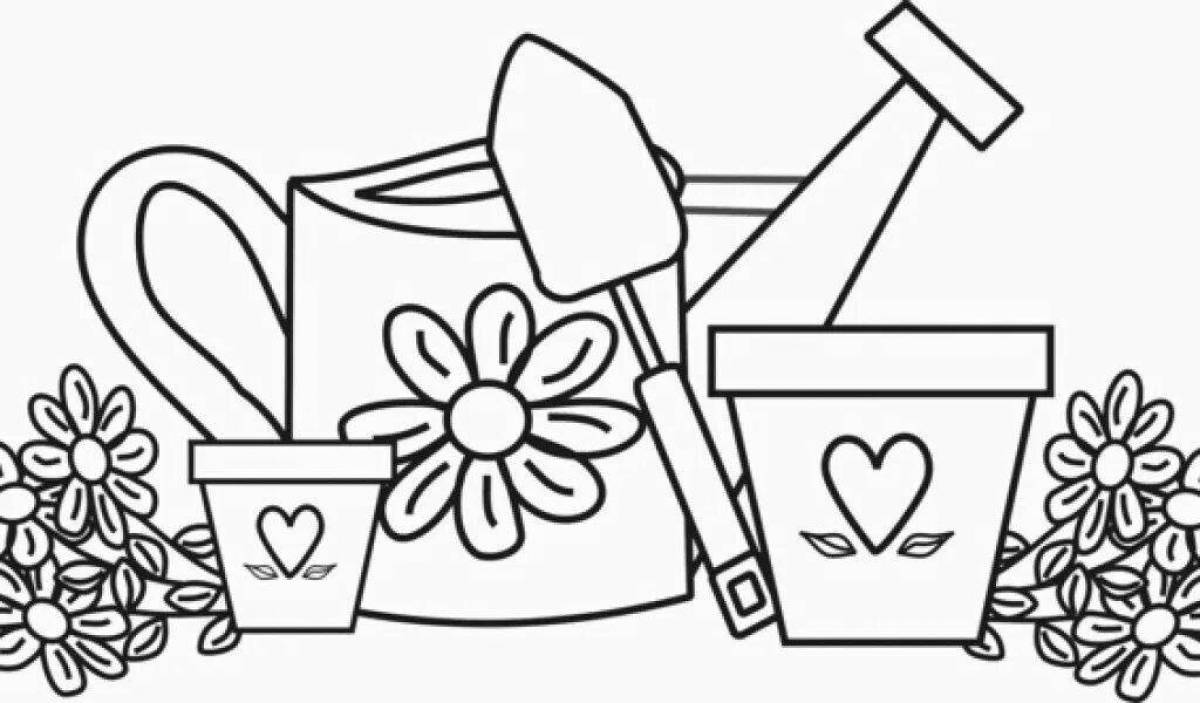 Coloring book houseplant care