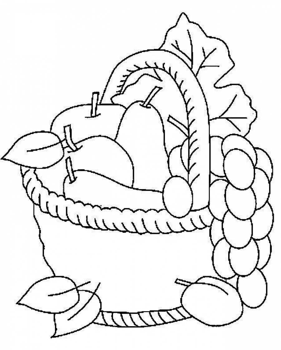 корзинка для раскрашивания картинки