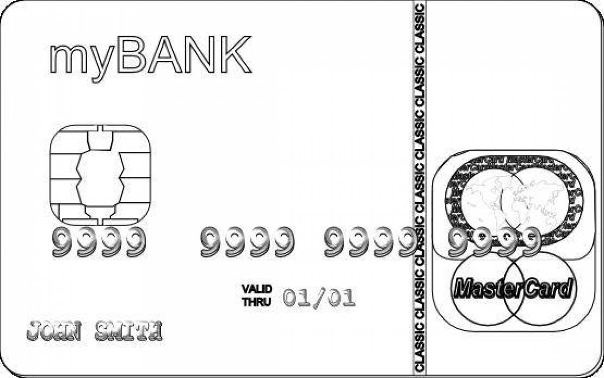 Раскраска банковская карта для детей