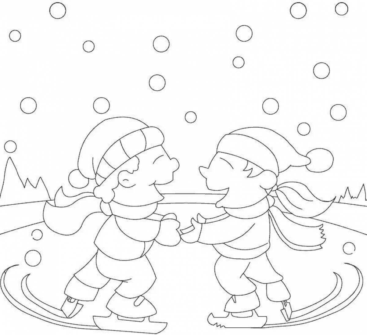 Nimble children on skates