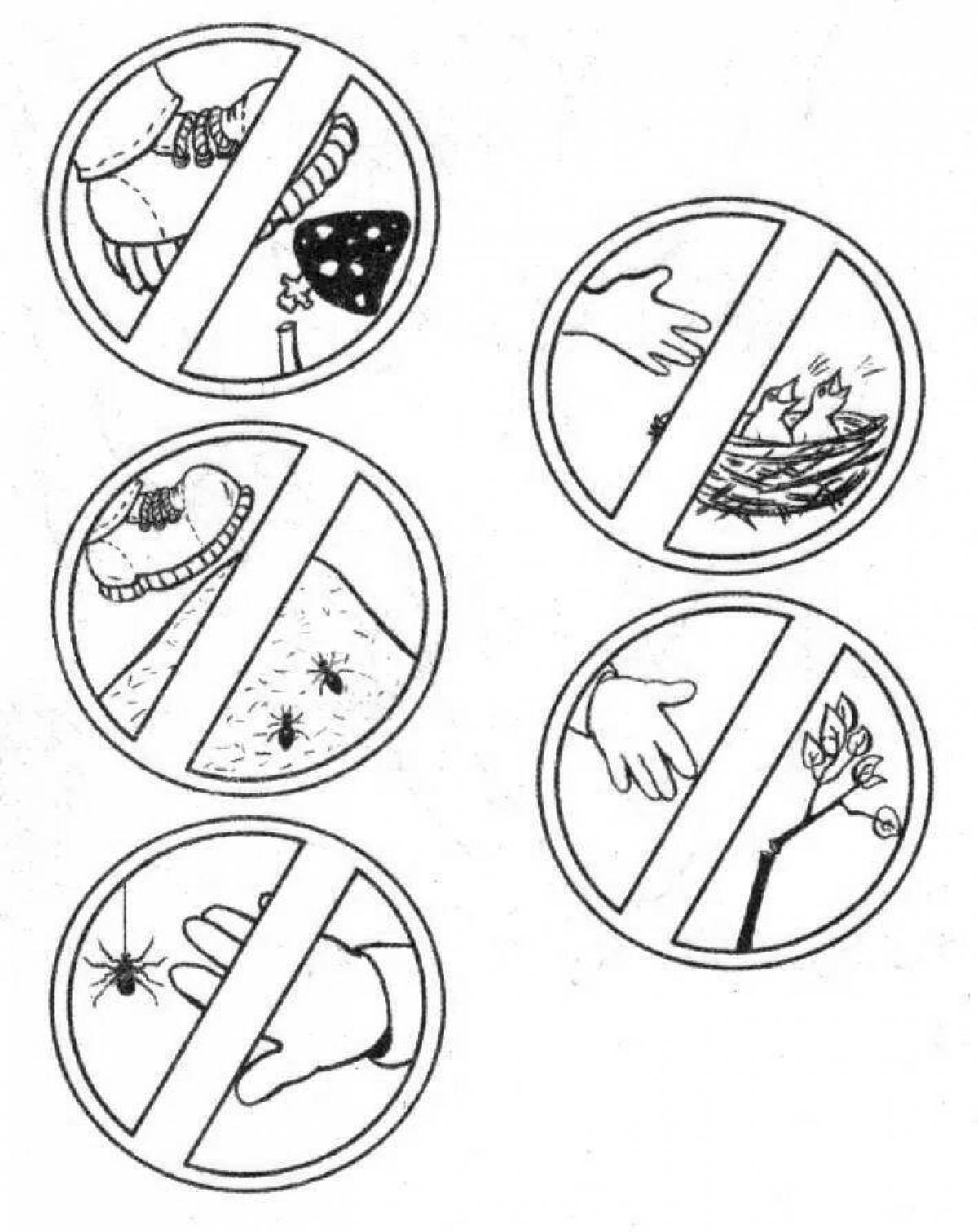 Coloring book majestic rules of behavior in the forest