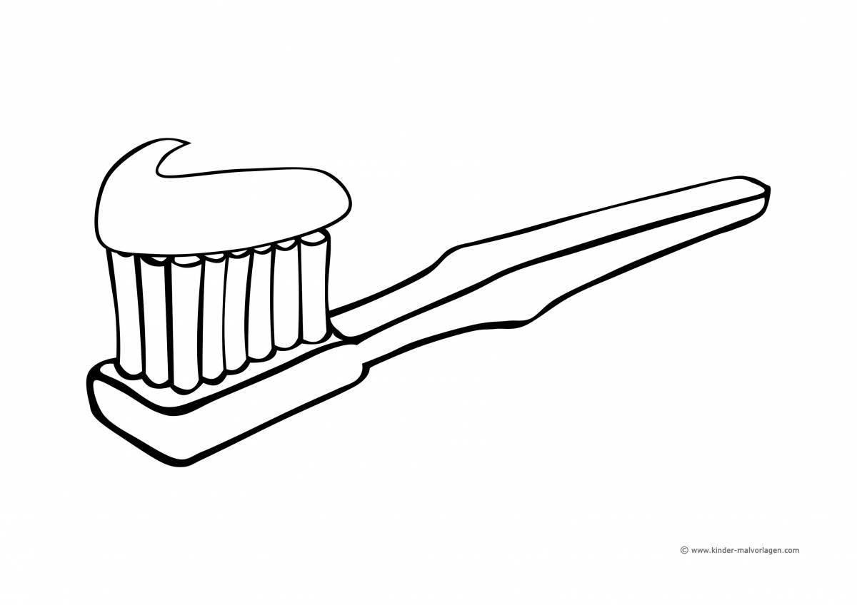 Amazing toothbrush and toothpaste coloring page