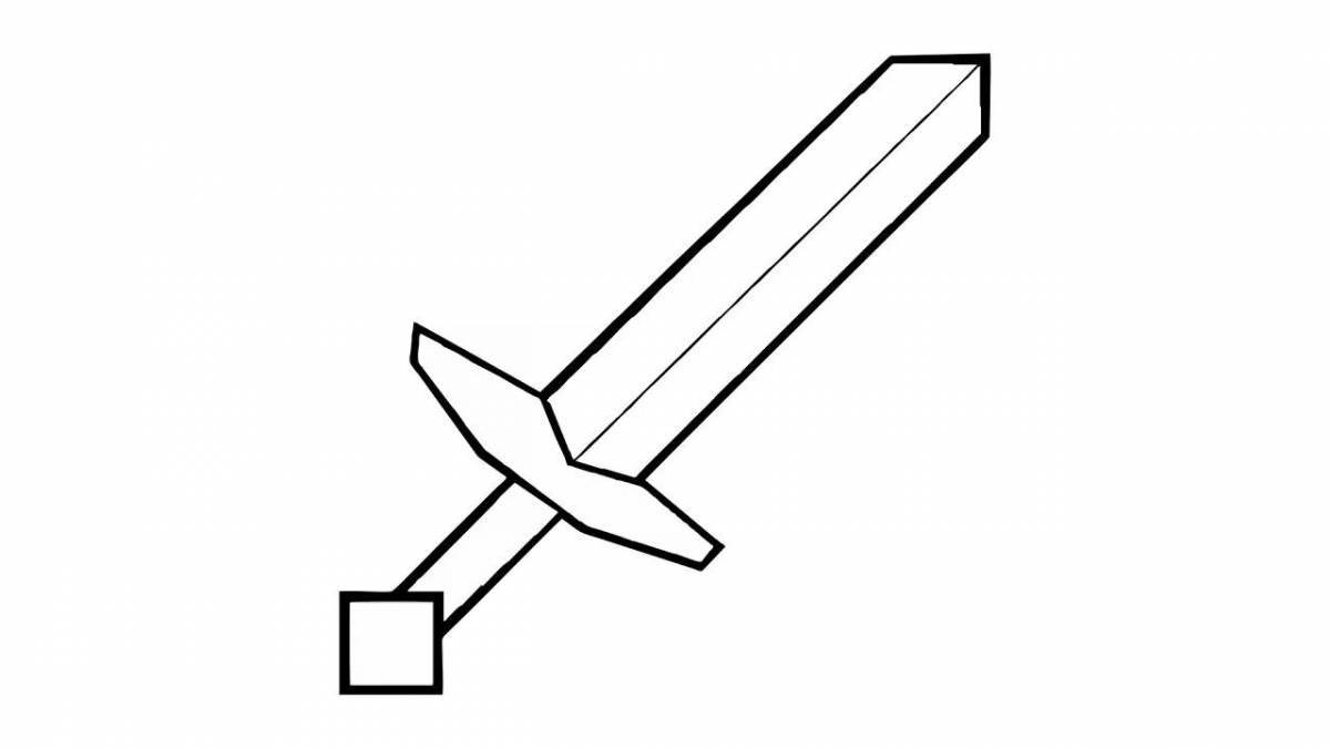 Fun coloring page minecraft diamond sword
