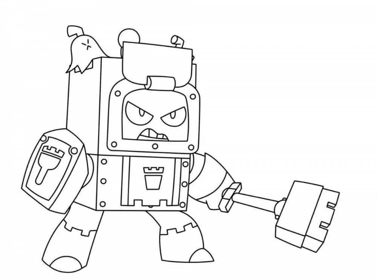 Beautiful coloring book thunder from brawl stars