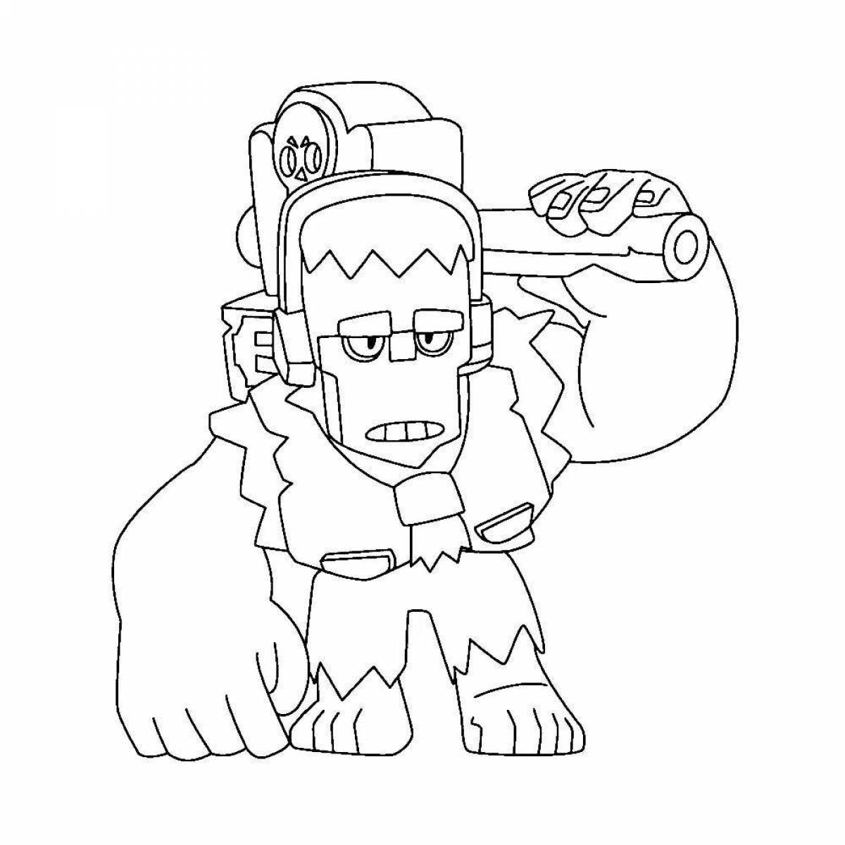 Decorated coloring book thunder from brawl stars