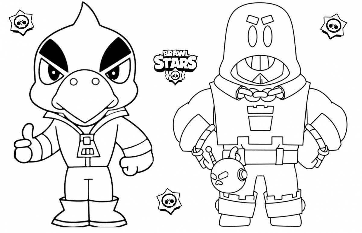 Playful coloring book thunder from brawl stars