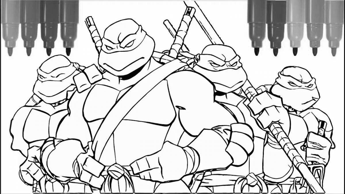 Colorful Teenage Mutant Ninja Turtles coloring pages