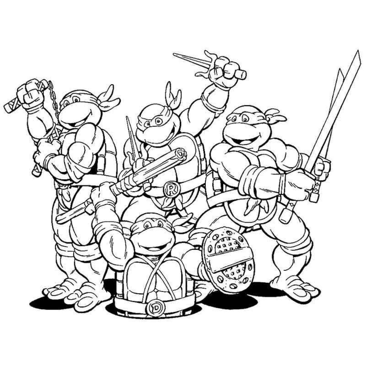 Coloring funny ninja turtles
