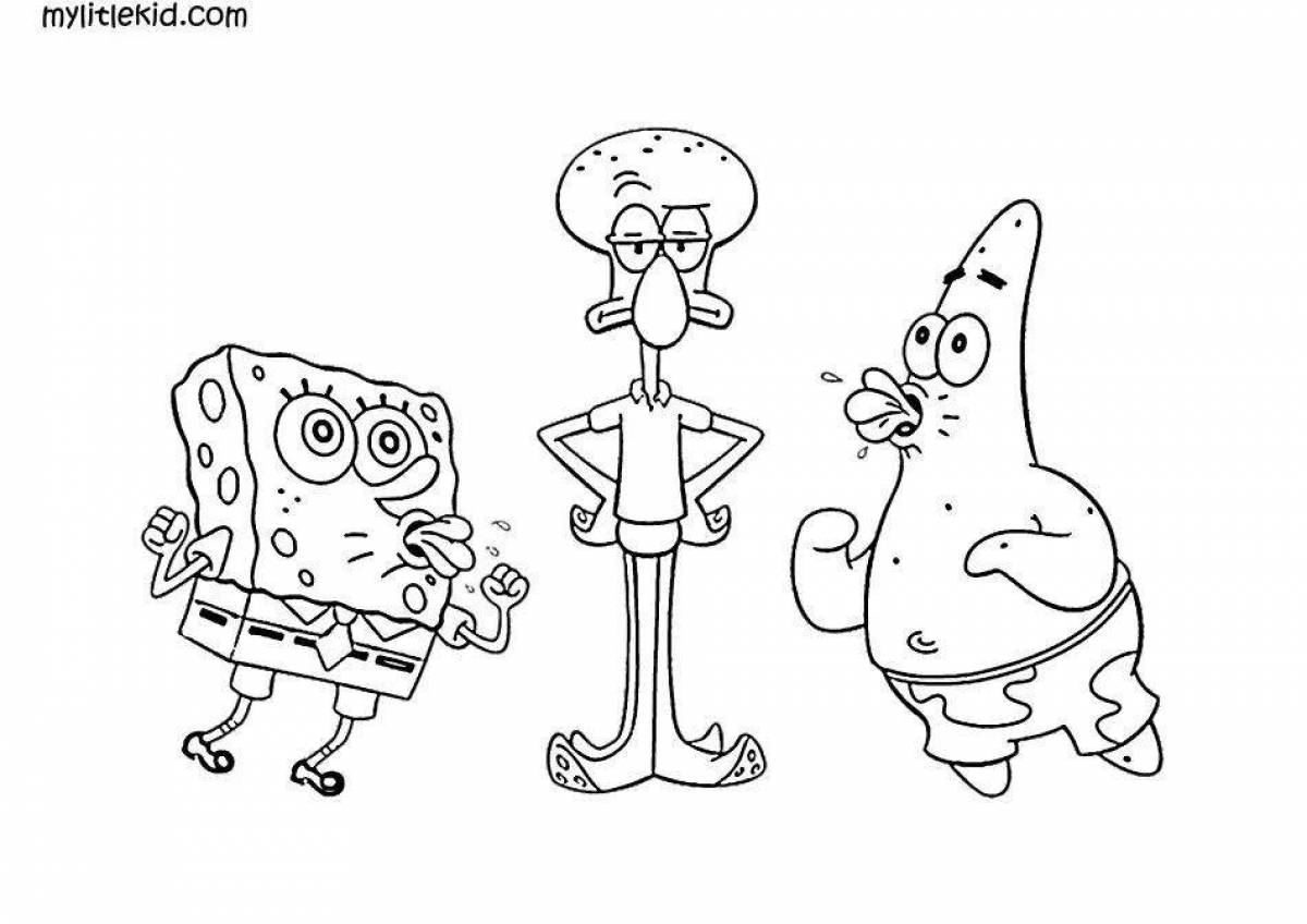 Coloring fun spongebob by numbers