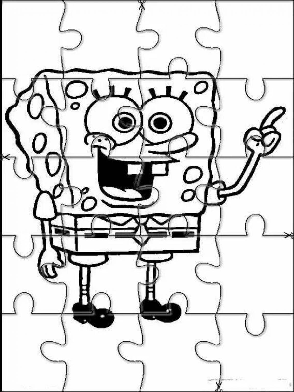 Adorable spongebob coloring by numbers