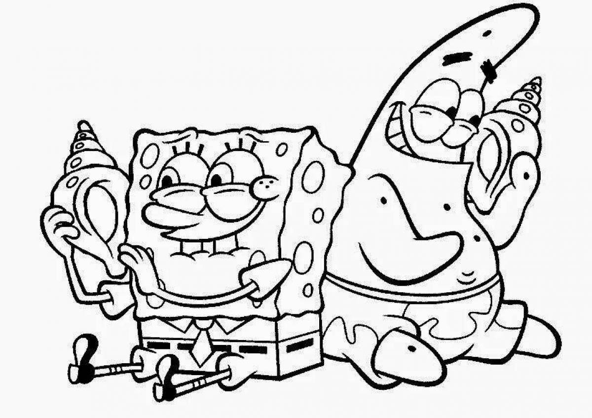 Animated coloring spongebob by numbers