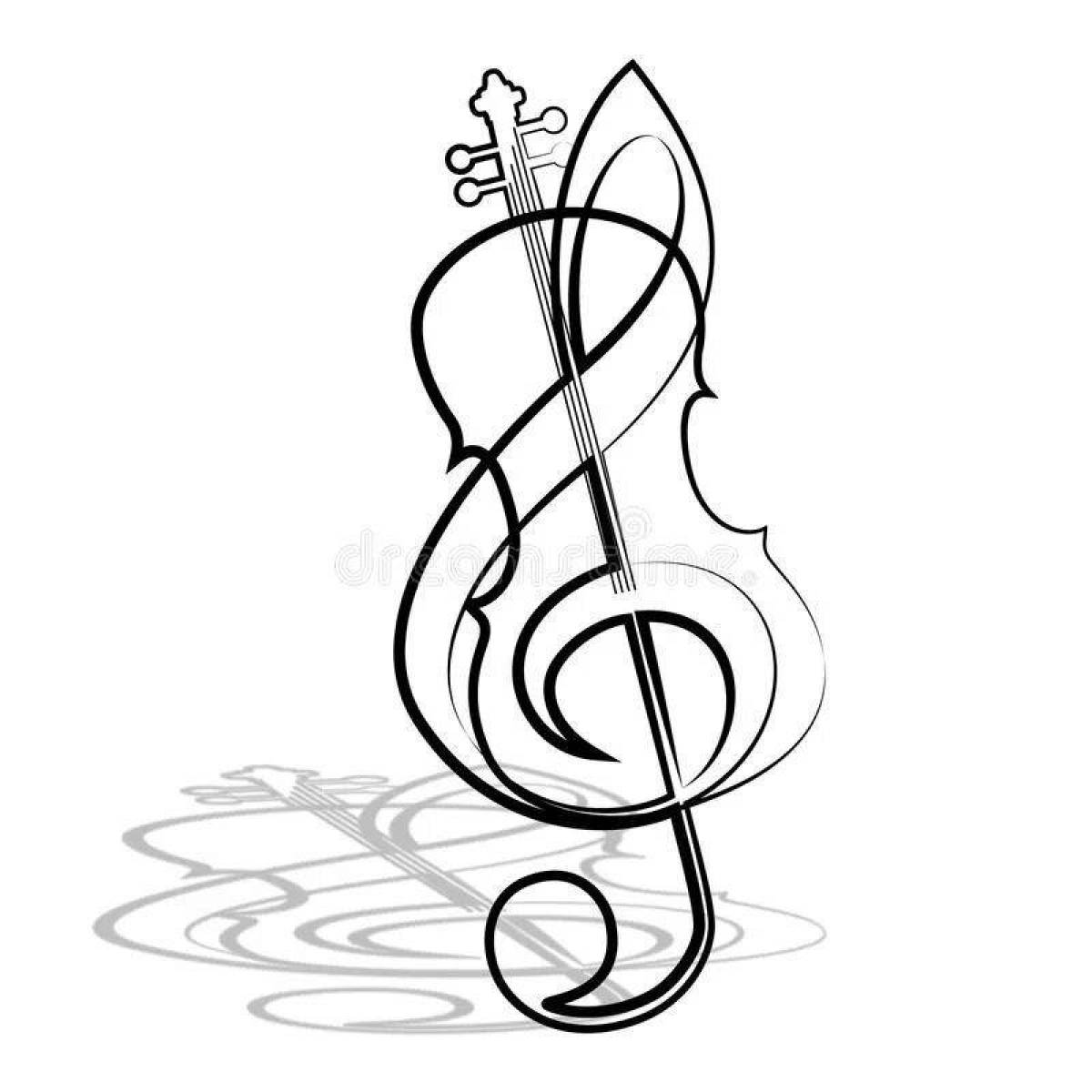 Ecstatic sheet music coloring page