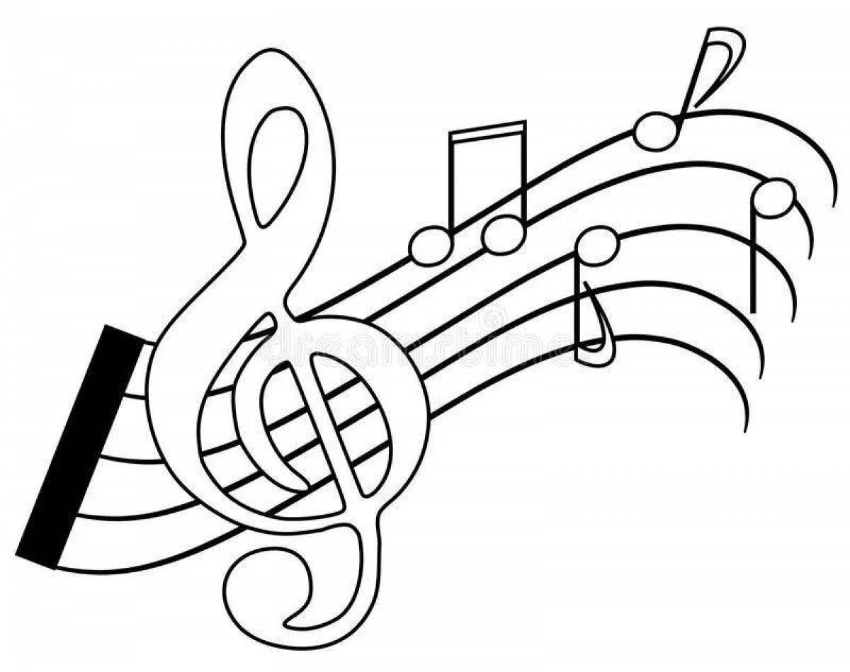 Coloring book gorgeous treble clef