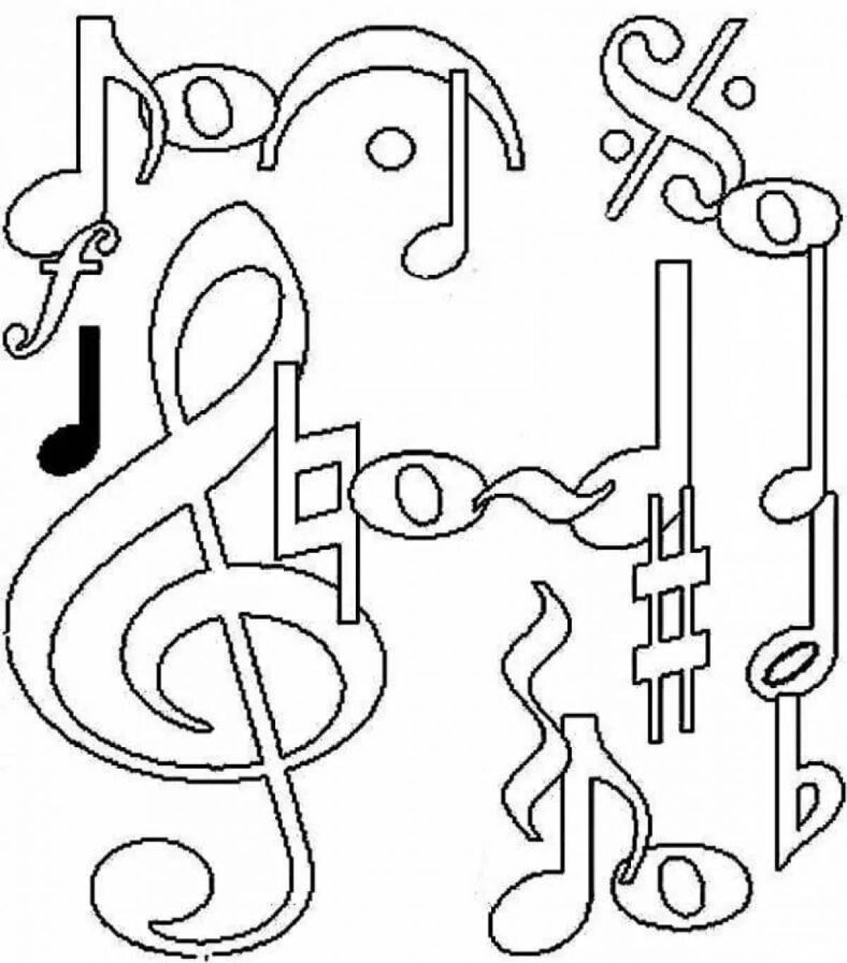 Music notes and treble clef #1