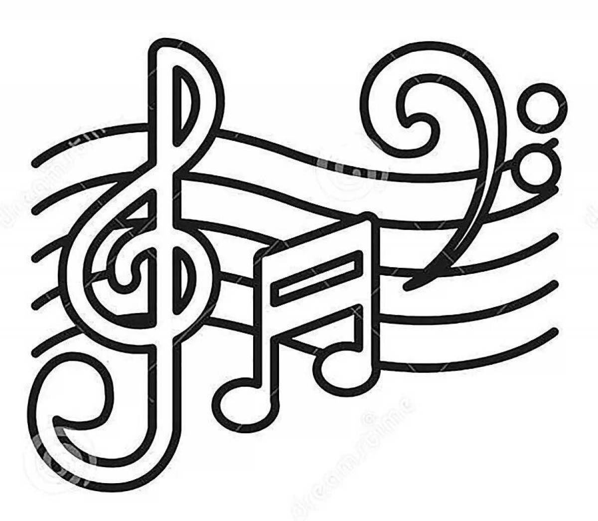 Music notes and treble clef #4