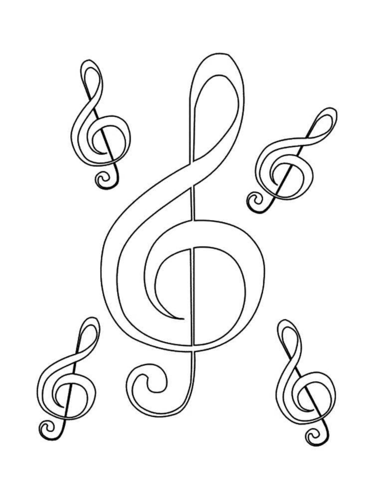 Music notes and treble clef #7