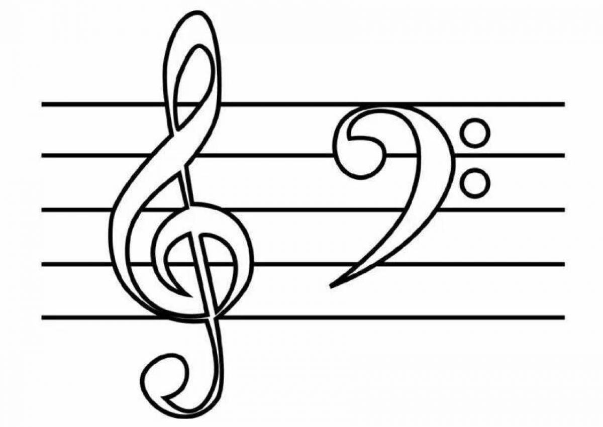 Music notes and treble clef #9