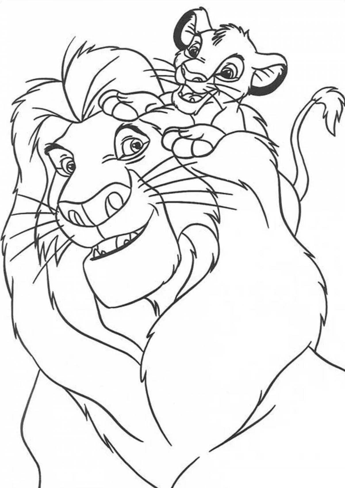 Gorgeous lion king coloring page