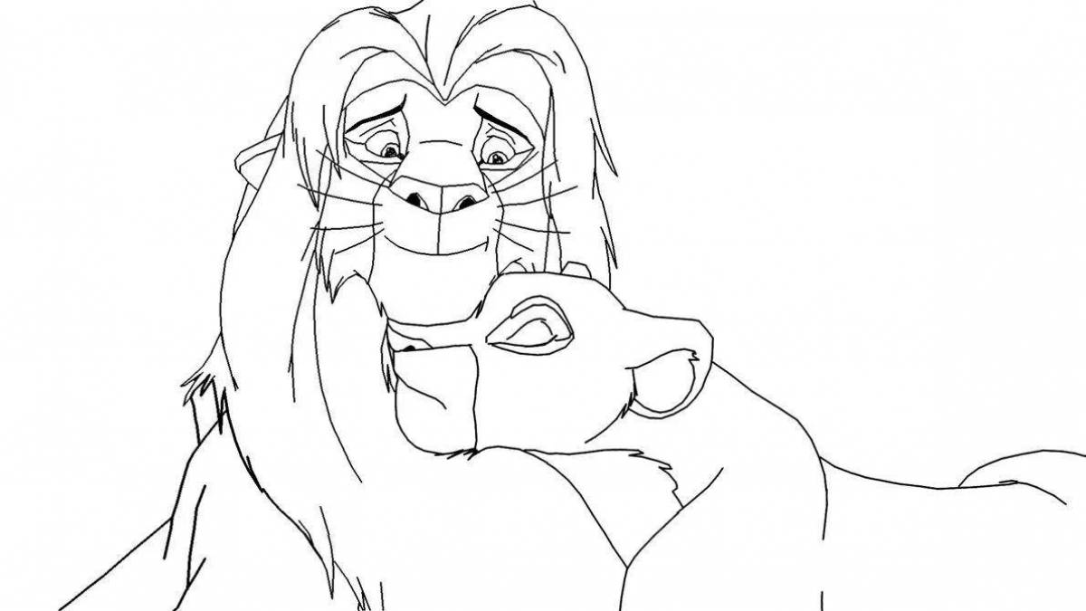 Photo Luxurious lion king coloring page