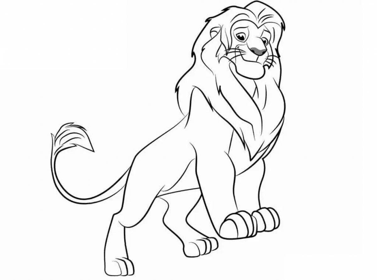 Coloring book shiny lion king