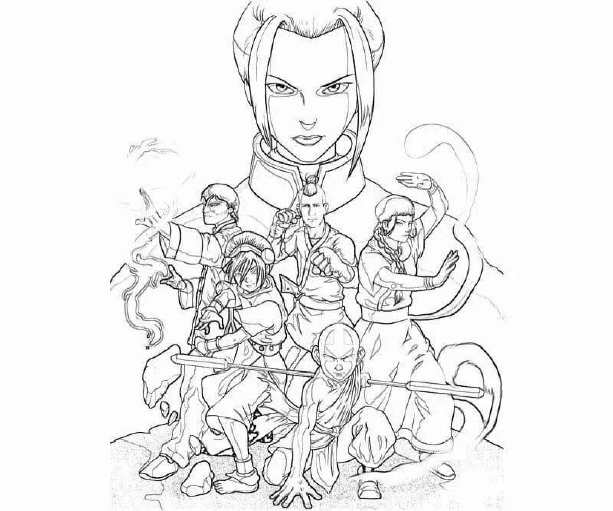 Photo Aang's funny avatar coloring page