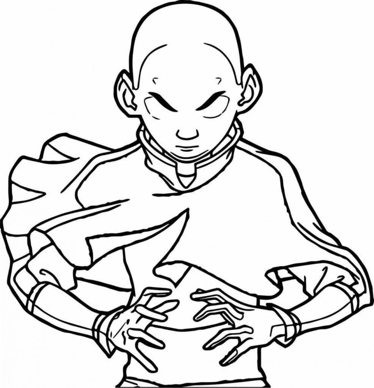 Coloring book brave aang avatar