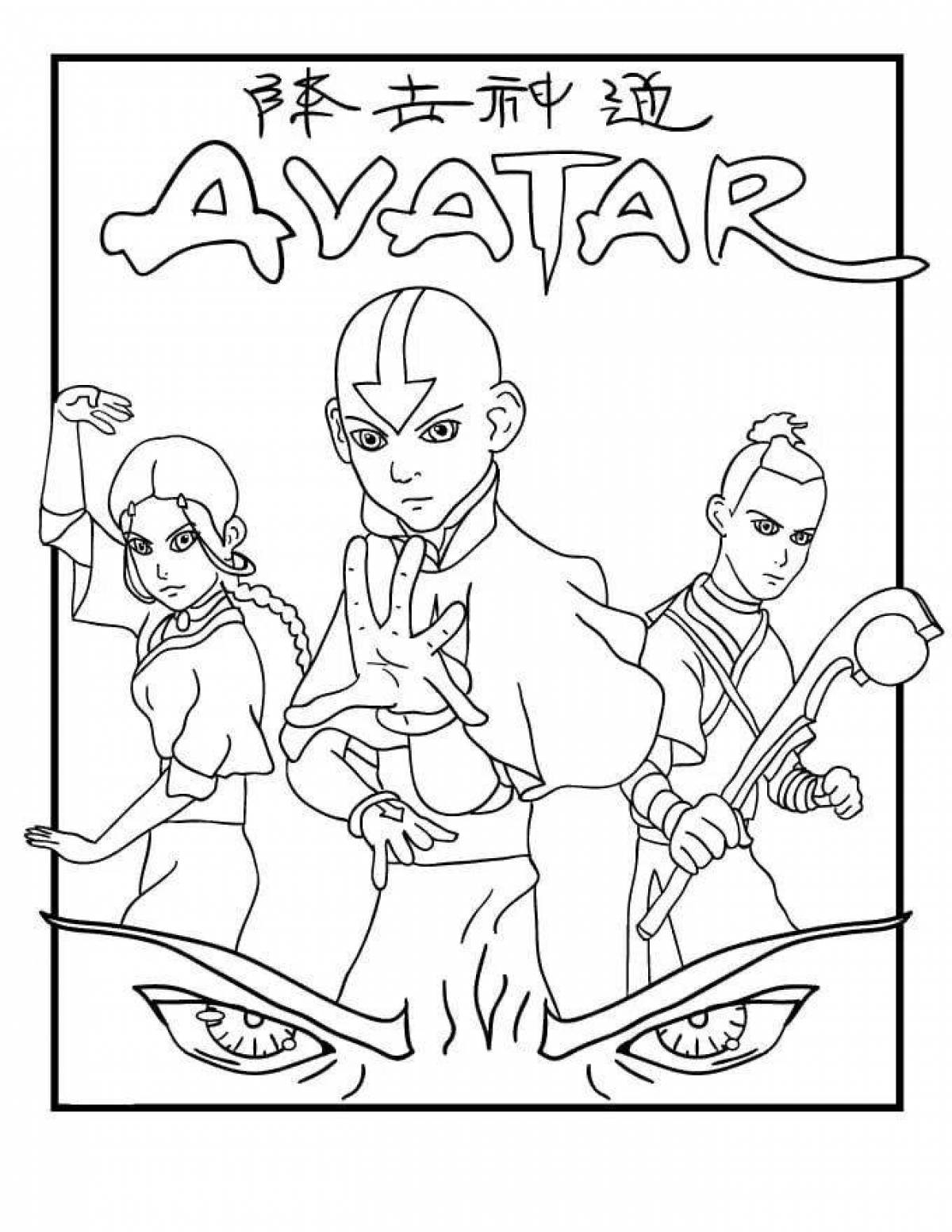 Aang avatar coloring page