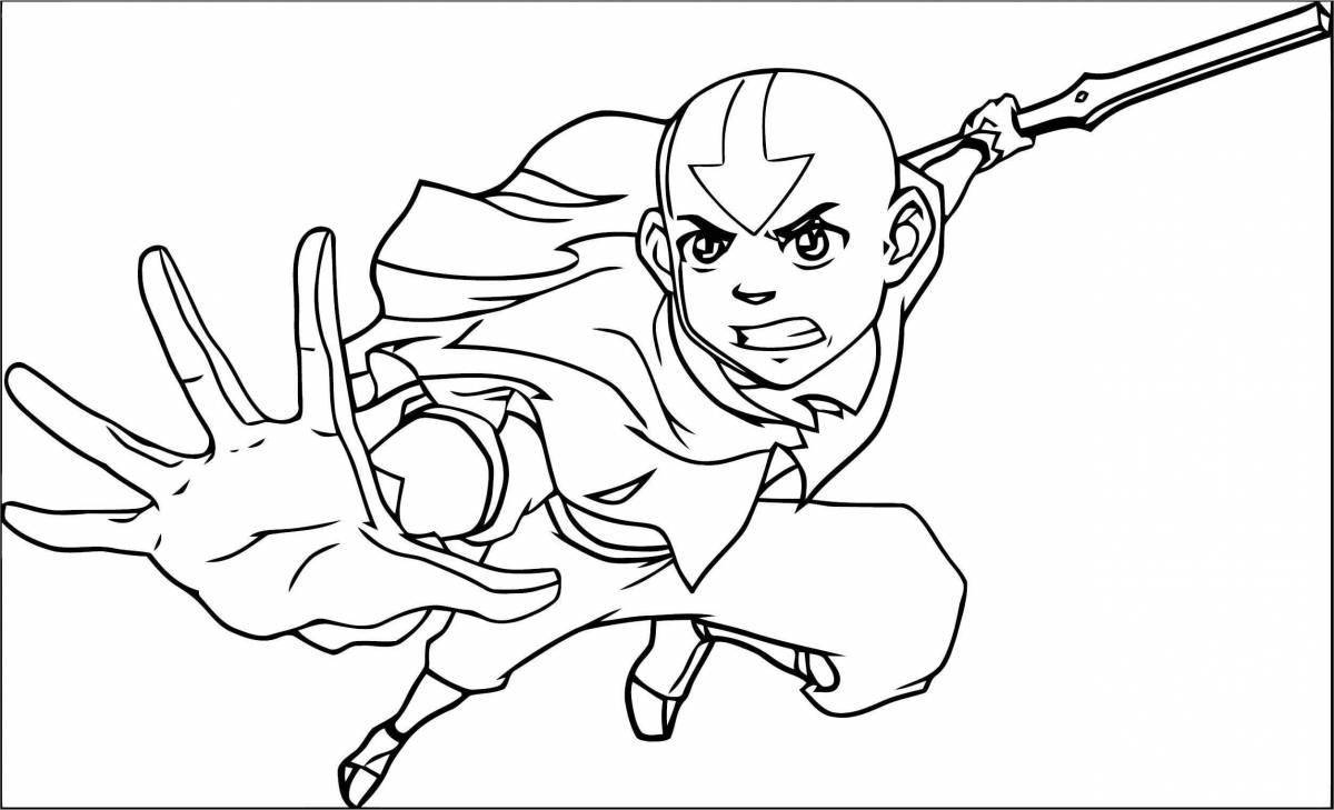Aang's nice avatar coloring page