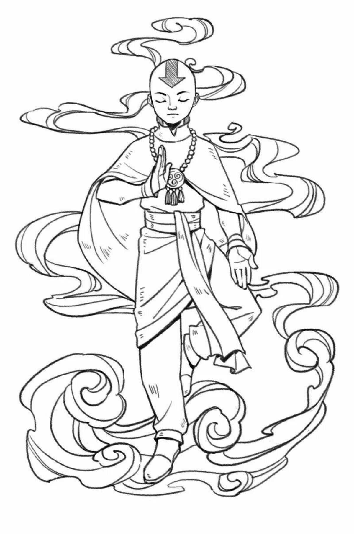 Coloring fairy avatar aang
