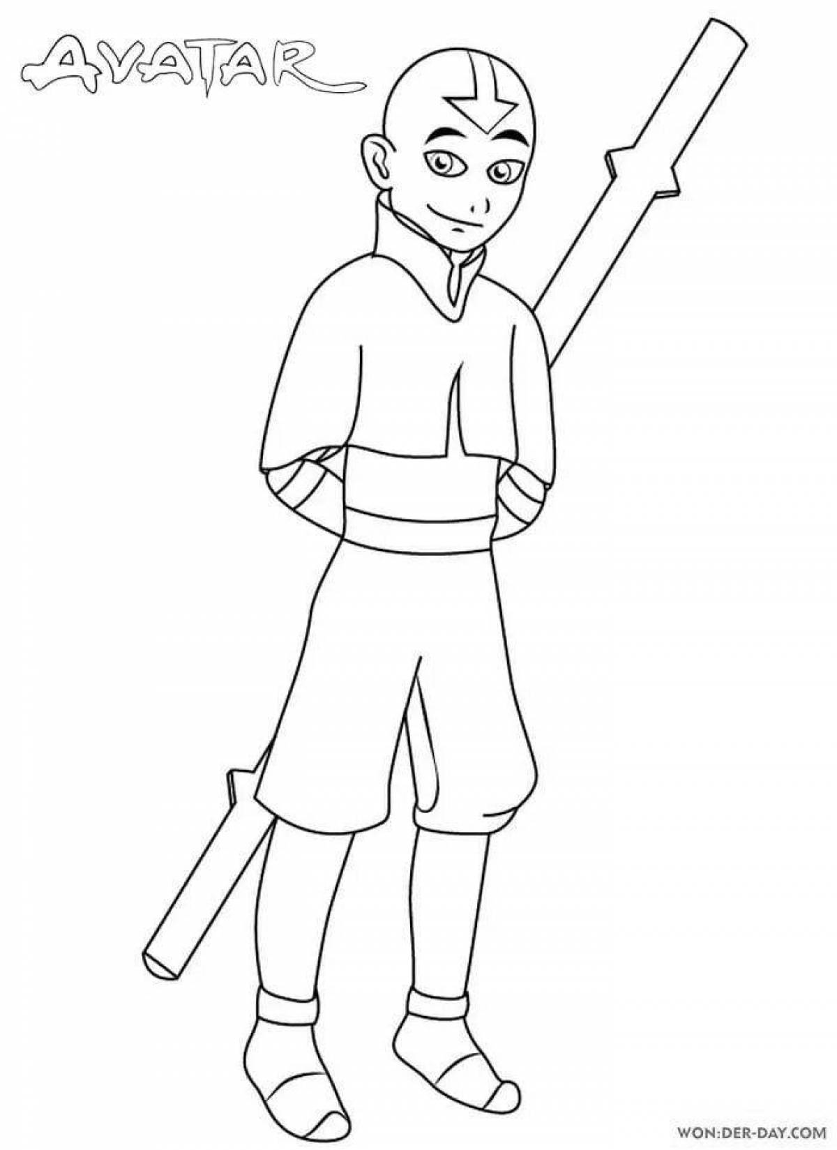 Great aang's avatar coloring page