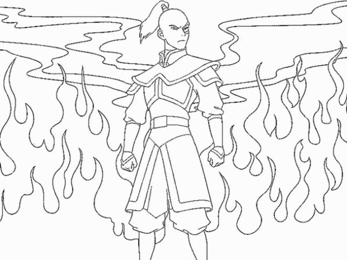 Aang's shiny avatar coloring page