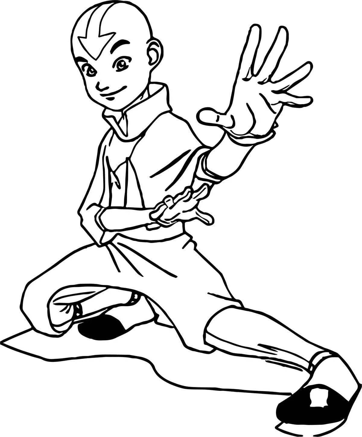 Aang's animated coloring page